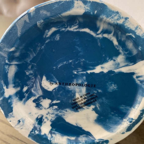 Anthropologie Marbled Monogram Letter B White Blue Coffee Tea Mug Cup - Picture 4 of 4